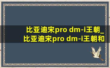 比亚迪宋pro dm-i王朝_比亚迪宋pro dm-i王朝和海洋对比